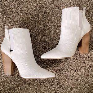 Wide Width White Booties